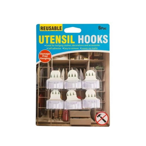 Kole Imports HH334-40 Reusable Utensil Hooks Set - Pack of 40