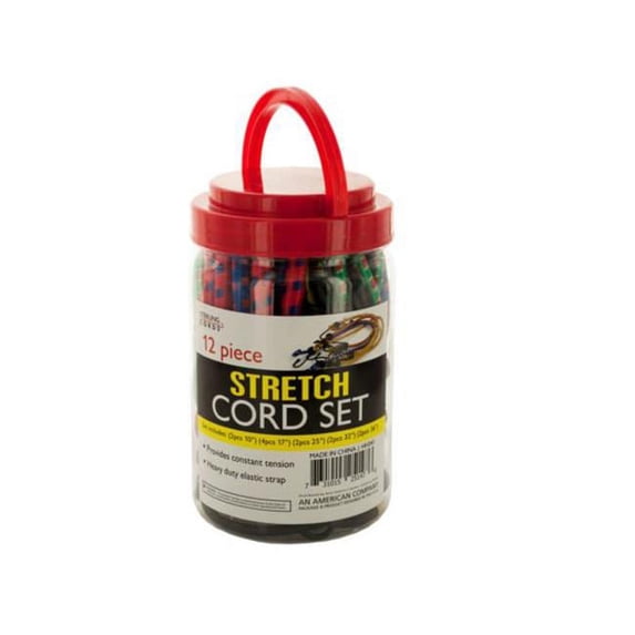Kole Imports HH341-16 Heavy Duty Stretch Cord Set - Pack of 16