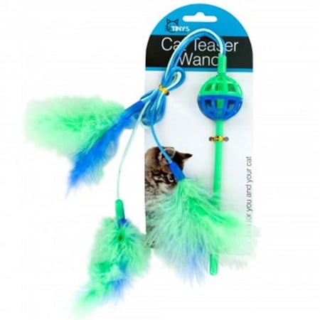 Kole Imports HX181-72 Cat Teaser Wand with Feathers, 72 Piece -Pack of 72