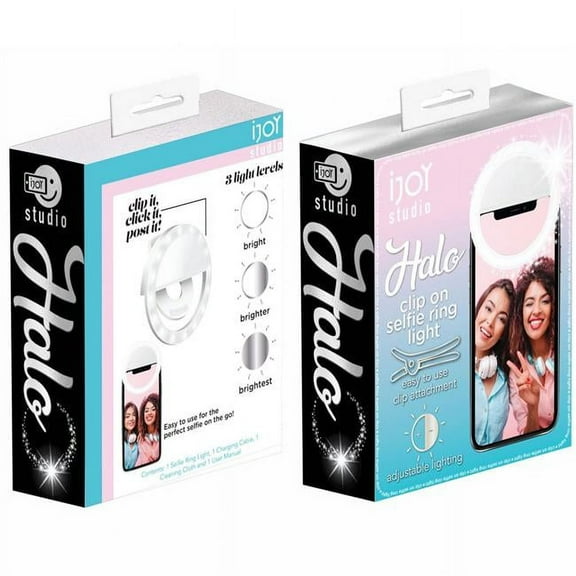 Kole Imports AE542 IJOY Halo Clip On Selfie Ring Light with Adjustable Lighting - Pack of 24