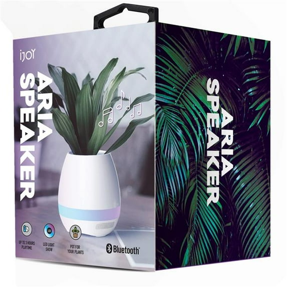 Kole Imports IJoy Aria Bluetooth Speaker Planter with LED Lights - Pack of 6