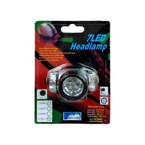 Kole Imports KL758-24 7 LED Headlamp - Pack of 24
