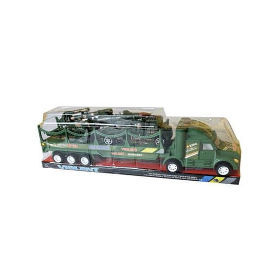 Kole Imports KL886-6 Friction Army Trailer with 1 Missile - Case of 6