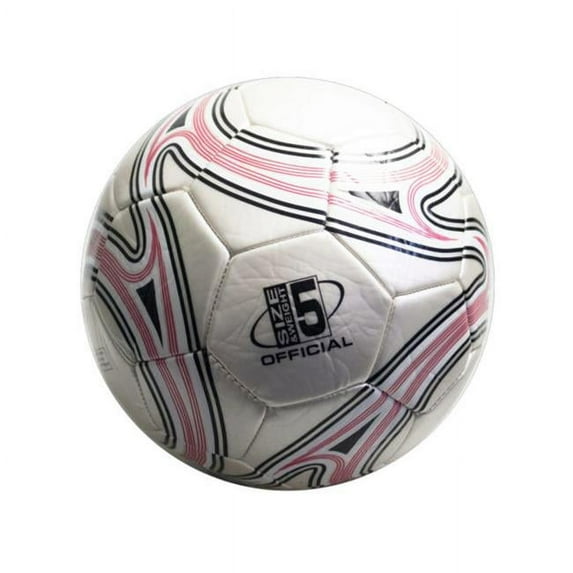 Kole Imports OP968-6 Soccer Ball with Swirl Design, Silver - Size 5 - Case of 6