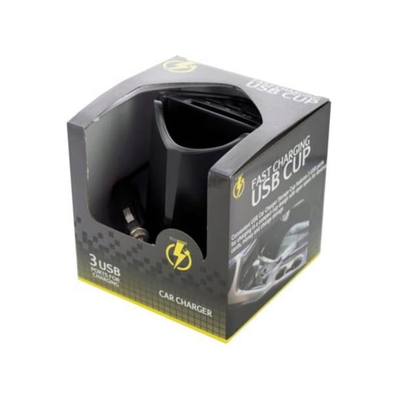 Kole Imports OS327-2 Fast Charging USB Car Storage Cup - Pack of 2