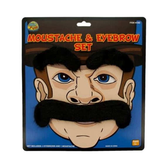 Kole Imports PC344-40 Novelty Moustache & Eyebrows Set - Pack of 40