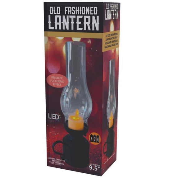 Kole Imports Plastic Old-Fashioned LED Flickering Lantern with Handle Battery-Operated - Pack of 10