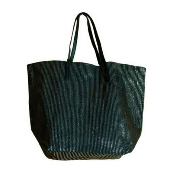 Kole Imports SC576-8 Black Sparkle Tote - Pack of 8