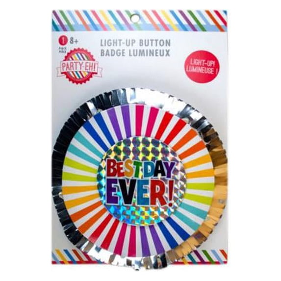 Kole Imports SC643-96 Best Day Ever Light Up Button - Case of 96