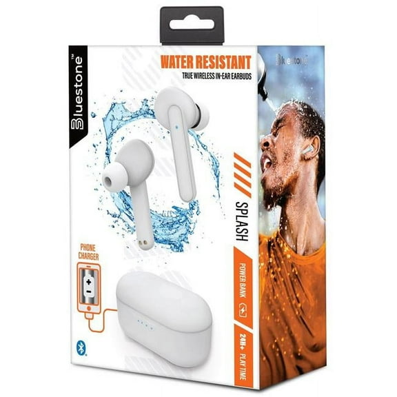 Kole Imports Splash True Wireless Bluetooth Earbuds with Charging Case, White - Pack of 6