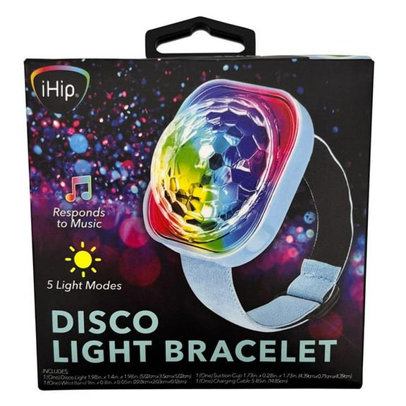 Kole Imports iHip Rechargeable RGB Disco Light Projector Bracelet - Pack of 14