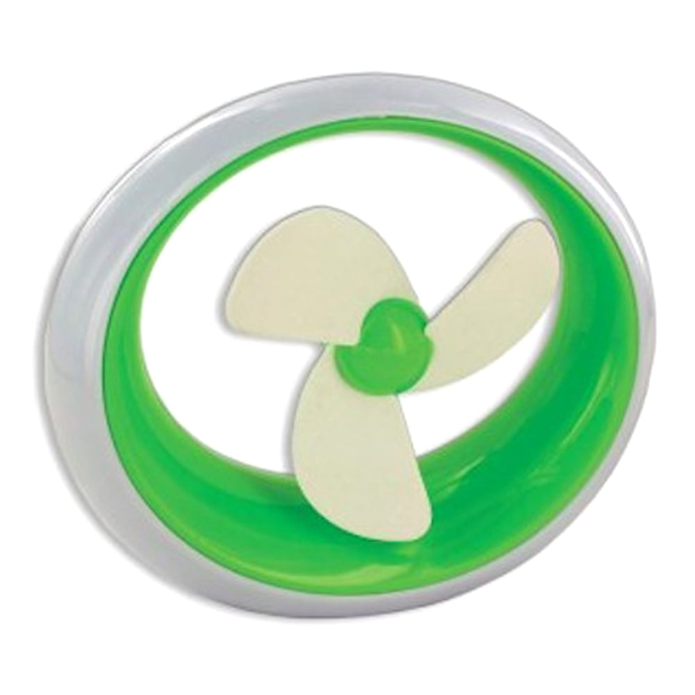 Compact Green and White USB Personal Desk Fan