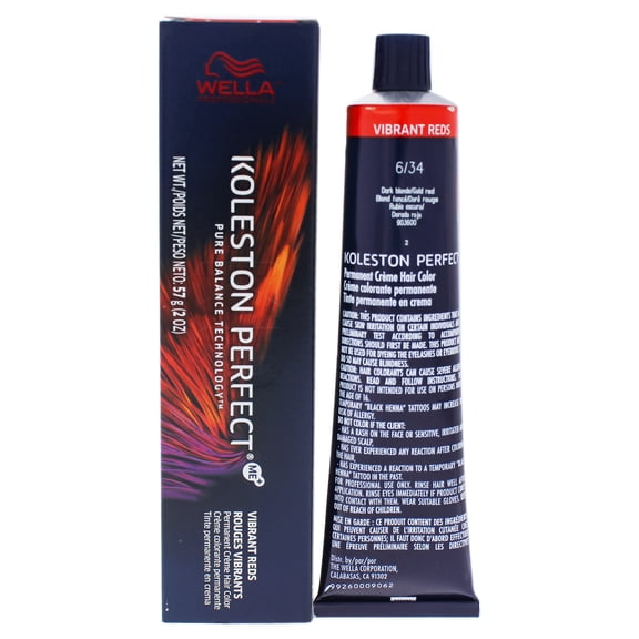 Koleston Perfect Permanent Creme Hair Color - 6 34 Dark Blonde-Gold Red