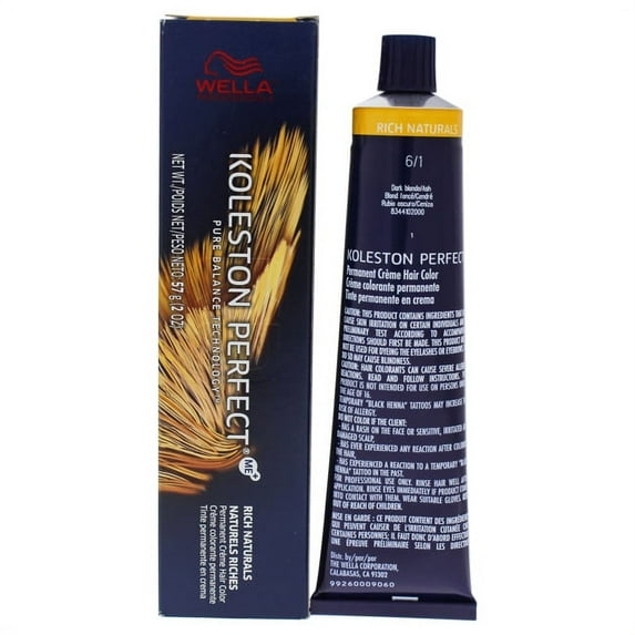 Koleston Perfect Permanent Creme Haircolor - 6 1 Dark Blonde-Ash by Wella for Unisex - 2 oz Hair Co