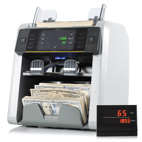Kolibri B-SGN 2-Pocket Business-Grade Mixed Bill Counter, Sorter and Reader