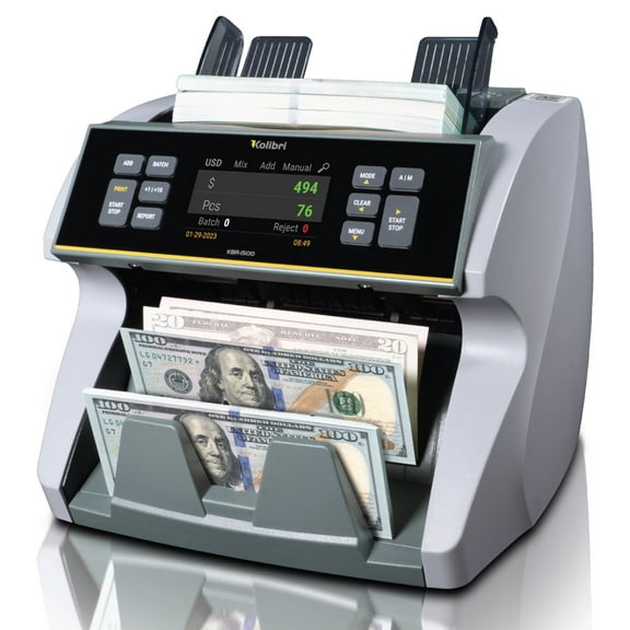 Kolibri KBR-1500 V2 1-Pocket Mixed Denomination Bill Counter & Sorter