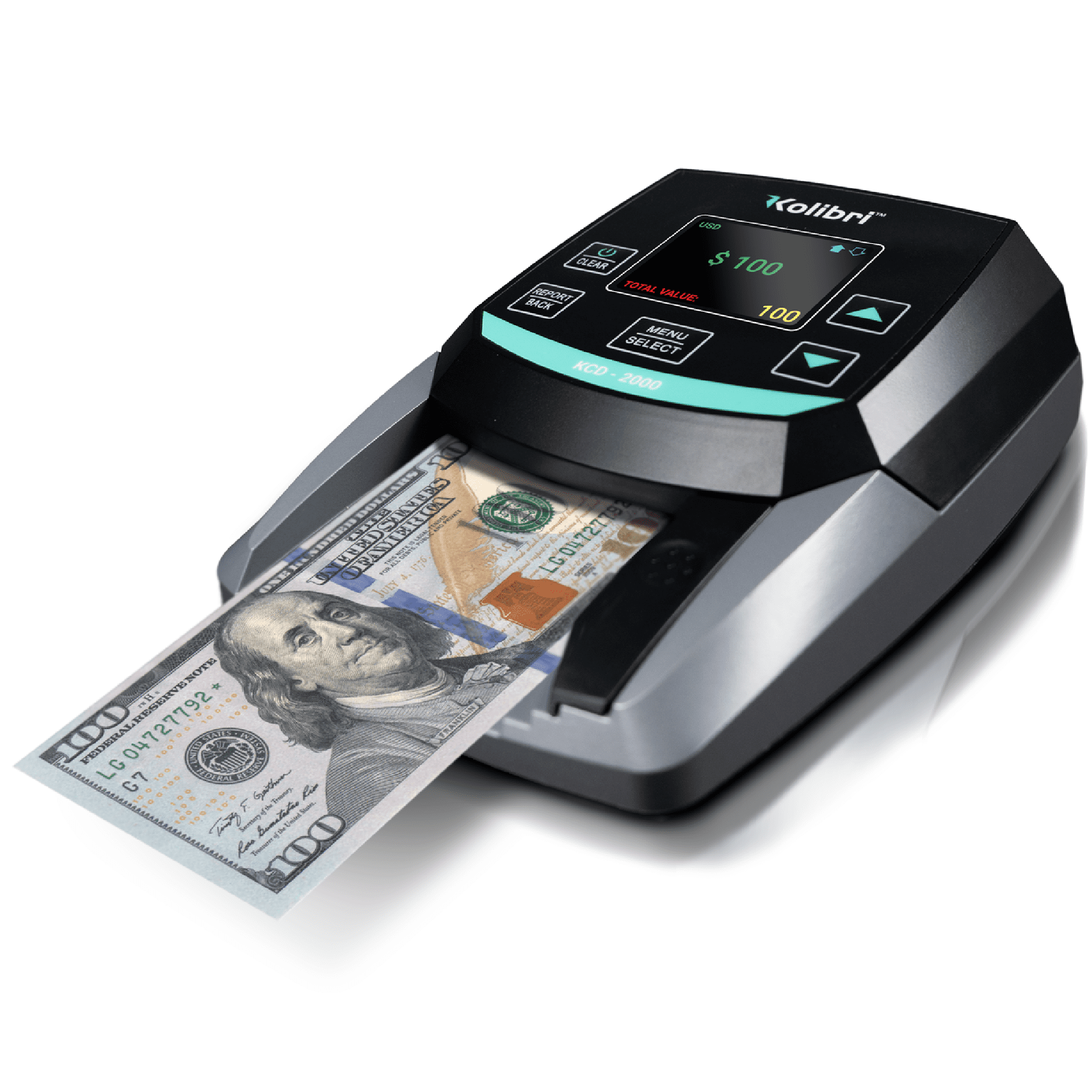 Detector portátil de billetes falsificados, recargable de 4 vías USD y EUR  Bill Checker Machine con recordatorio visual y audible, detector de dinero
