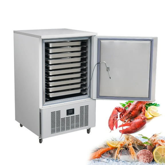 Kolice Commercial 10 Trays Blast Chiller & Freezer, Dumpling Blast Freezer, Lowest Temperature: -40F, for ice Cream, Fresh Meat, Chicken, Dessert in hotel, restaurant, school, canteens, catering
