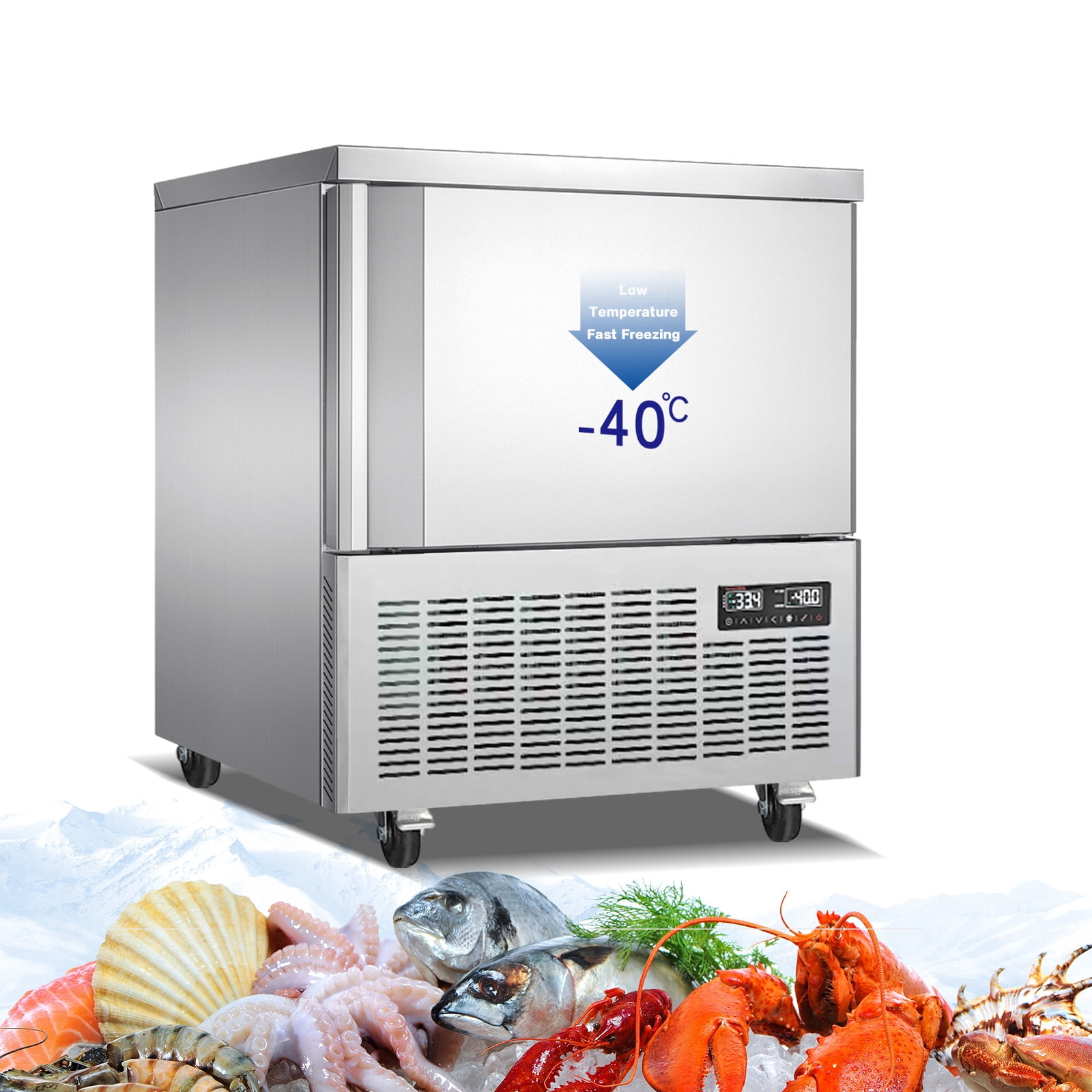 Kolice Commercial 5 Trays Blast Chiller & Freezer, Chest Freezer, Shock Freezer with Food Probe,Lowest temp: -40°F for Restaurant,Bakery,School,Hotel
