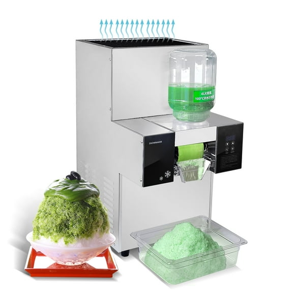 Kolice Commercial Automatic Snowflake Ice Machine, Shaved Ice Machine, Ice Crusher Shaver -440 lbs/Day, Air Cooling, Refrigerated by Compressor