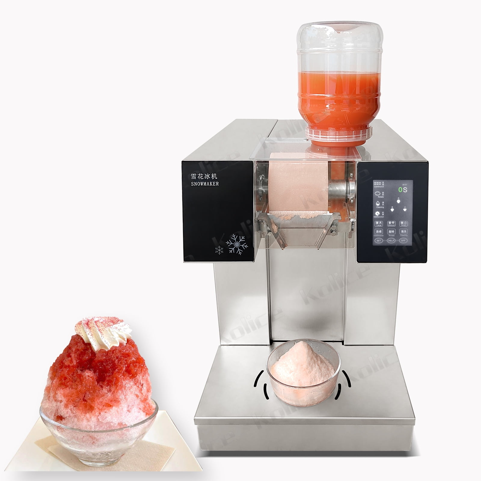 Kolice Commercial Automatic Snowflake Ice Maker, Shaved Ice Machine, Ice Crusher Shaver -245kgsDay, Water Cooling,Refrigerated by Compressor