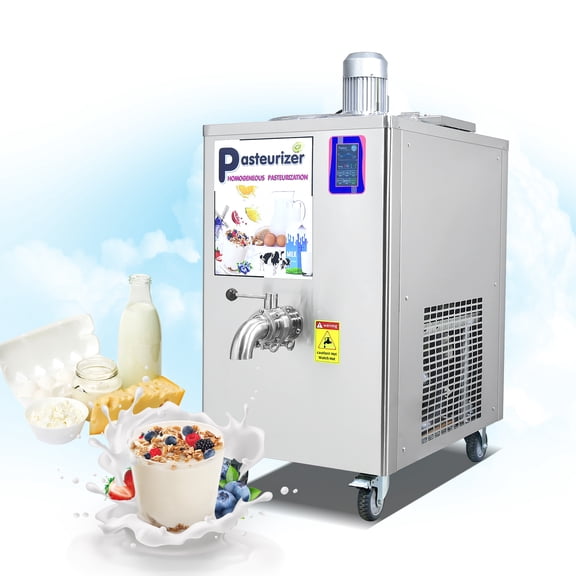 Kolice Commercial BIG cylinder 36L Pasteurizer with Cooling Function, Blending Mixing Function, Automatic Refrigerated Pasteurization Machine for Milk, Juice, Beer, Ice Cream Mix, Sauce