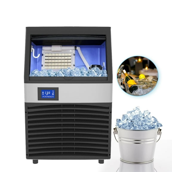Kolice Commercial Cube Ice Machine Ice Cube Maker-160 LBS/Day,Auto Cleaning,Air Cooling for Hotel,Bars,Cafes,Restaurant,Ice Cream Store,Dessert Shops