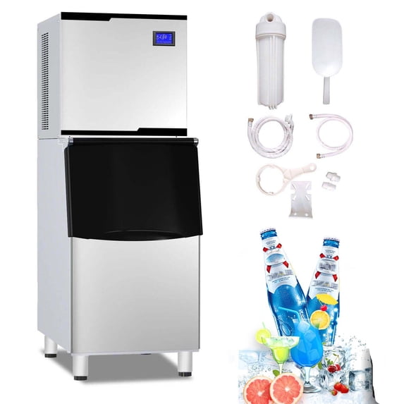 Kolice Commercial Cube Ice Making Machine, Ice Cube Maker, Icy Making Machine-550 LBS/Day, Auto Cleaning, Air Cooling
