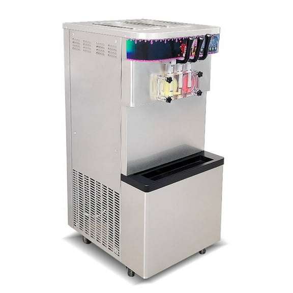 Kolice Commercial ETL 3 Flavors Soft Serve Ice Cream Machine-Auto Washing/Counting,Upper Tanks Coolated