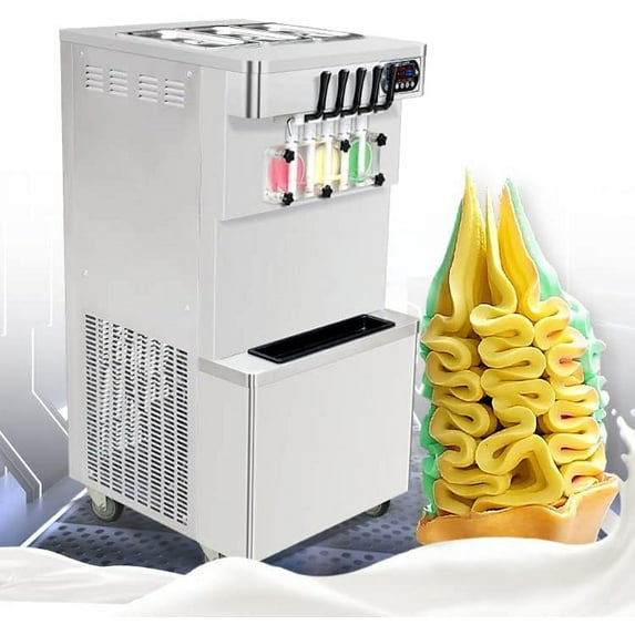 Kolice Commercial ETL 5 Flavors Floor Stand Gelato Soft Serve Ice Cream Machine