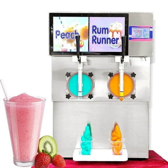 Kolice Commercial ETL Margarita Cocktail Slush Machine,Iced Beer Iced Coffee Slushy Machine,Milkshake Machine-2x11L