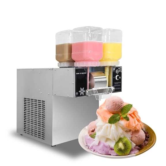 Kolice Commercial Electric Shaved Ice Machine,Snow Cone Shaver,Snow Flake Ice Machine-264 lbs/Day, 4 Feeding Buckets with Four Flavors for Choice by Manual
