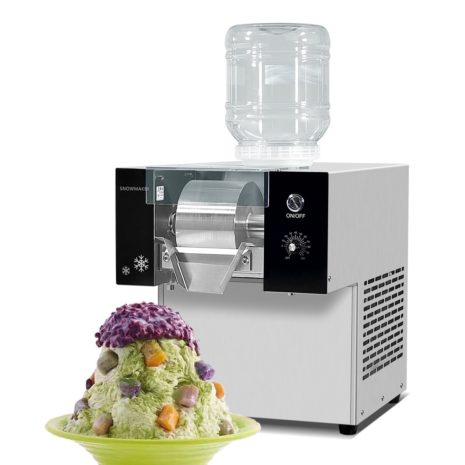 Kolice Commercial/Home use Automatic Snowflake Ice Machine, 275 lbs/day Ice Shaved Machine Ice Crusher, Air Cool