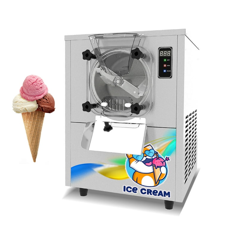 Kolice Commercial Tabletop Hard Ice Cream Machine, Countertop Gelato Italian Water Ice Hard Ice Cream Maker - Cylinder:4.5L, Size: 435*490*650mm(17.13