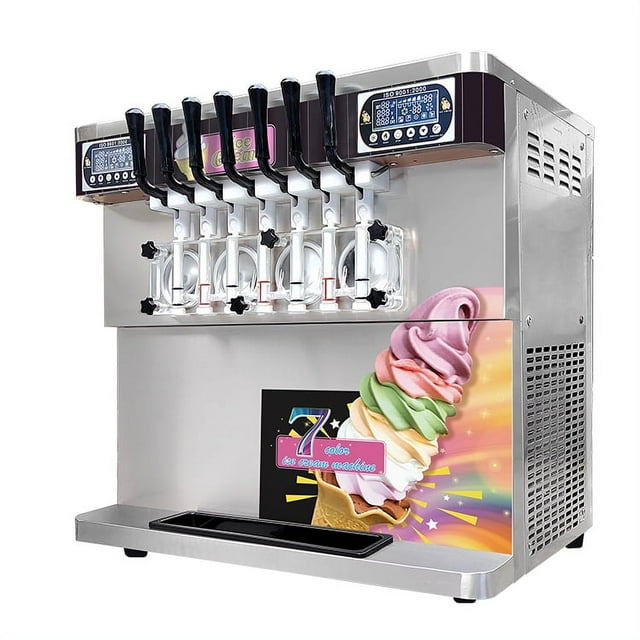 Kolice ETL Commercial Countertop 7 Flavors Soft Serve Ice Cream Machine ...