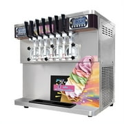 Kolice ETL Commercial Countertop 7 Flavors Soft Serve Ice Cream Machine-Transperant Dispenser، Upper Tanks Refriger
