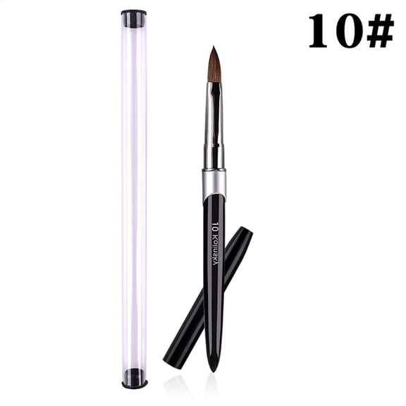 Kolinsky Sable Acrylic Brush DIY Nail Drawing Flat Round Black Nail Art Brush
