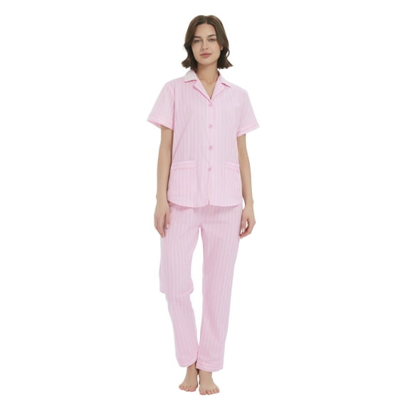 Kolipajam 100% Cotton Pajamas for Women Long-Sleeve Pjs Cozy Button Down Boyfriend Sleepwear 3XL