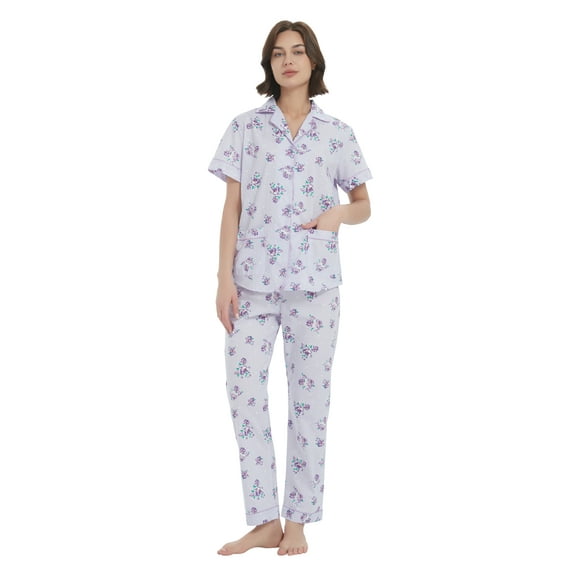 Kolipajam 100% Cotton Pajamas for Women Long-Sleeve Pjs Cozy Button Down Boyfriend Sleepwear XL