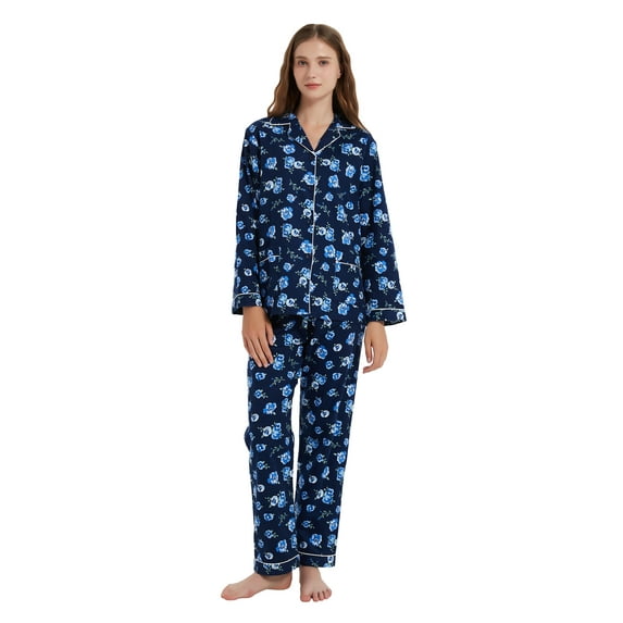 Kolipajam Cotton Flannel Pajamas for Women 100% Cotton Flannel Pajamas Set Cozy Loungewear 3XL