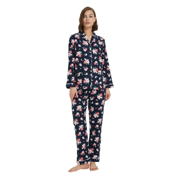 Kolipajam Cotton Flannel Pajamas for Women 100% Cotton Flannel Pajamas Set Cozy Loungewear L