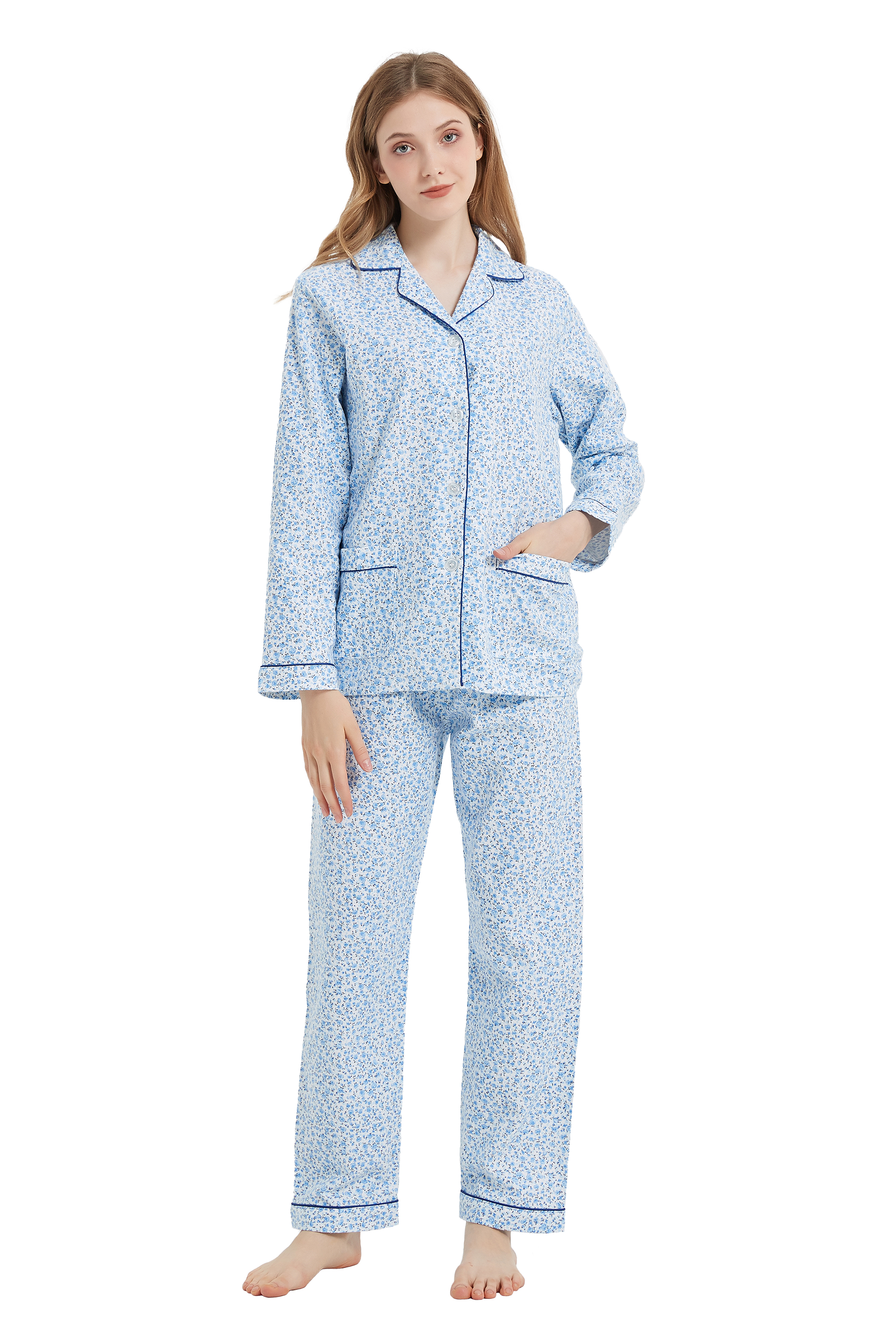 Kolipajam 100 Cotton Flannel Pajama Set Size L Women s Cozy 