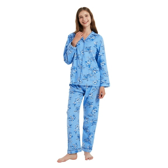 Kolipajam Cotton Flannel Pajamas for Women 100% Cotton Flannel Pajamas Set Cozy Loungewear M