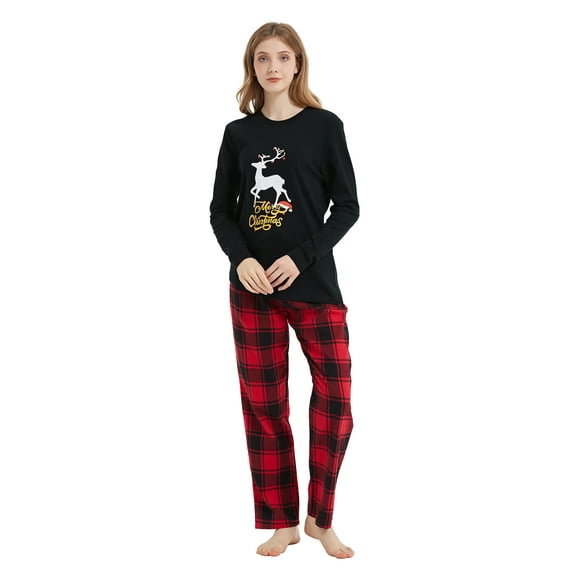 Kolipajam Couples Matching Pajamas Set 100% Cotton Flannel Pajamas for Couples with Pockets Pjs L