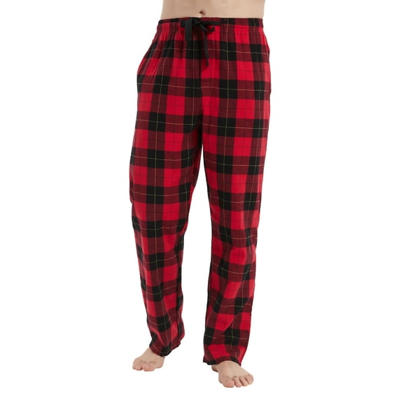 Kolipajam Men's 100% Cotton Flannel Pajama Pants Yarn Dyed Plaid with Pockets Loungewear Pants L