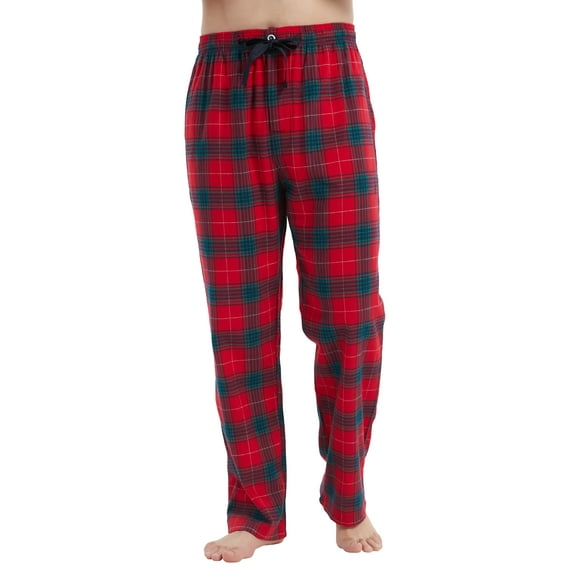 Kolipajam Men's 100% Cotton Flannel Pajama Pants Yarn Dyed Plaid with Pockets Loungewear Pants S