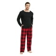 thumbnail image 1 of Kolipajam Men's 2Pcs Pajama Set Drawstring Waist Flannel Bottoms with Pockets Loungewear for Men S, 1 of 5
