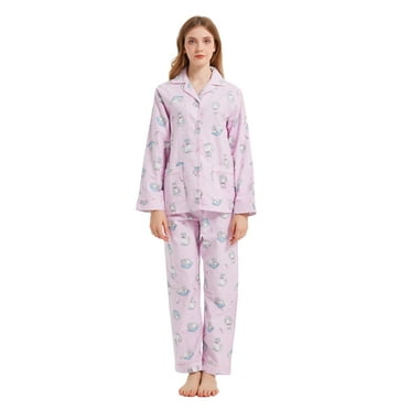 Kolipajam Women's 10% cotton Flannel Pajama Set Cozy Drawstring Waist Winter Pjs for Women 3XL