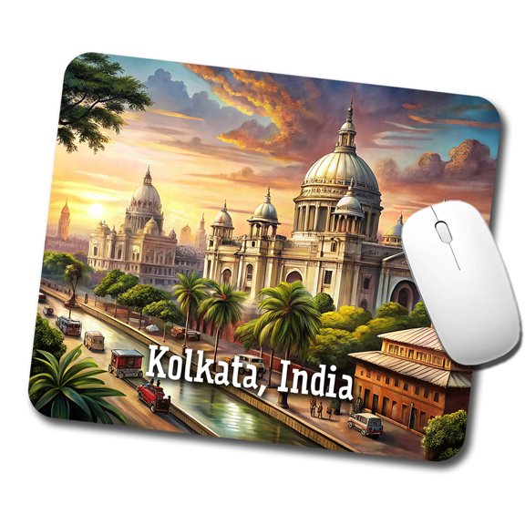 Kolkata, India Travel City Country Stamp Mouse Pad Low Profile Gaming Mat