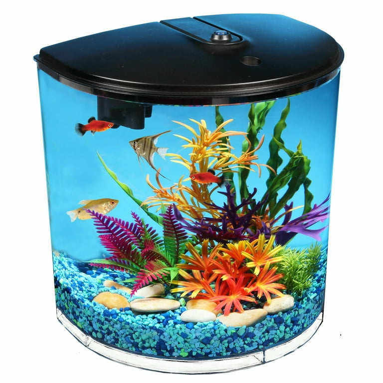 KollerCraft 3.5-Gallon Aquarium Starter Kit, Impact-Resistant Plastic,  Ideal for a Variety of Tropical Fish